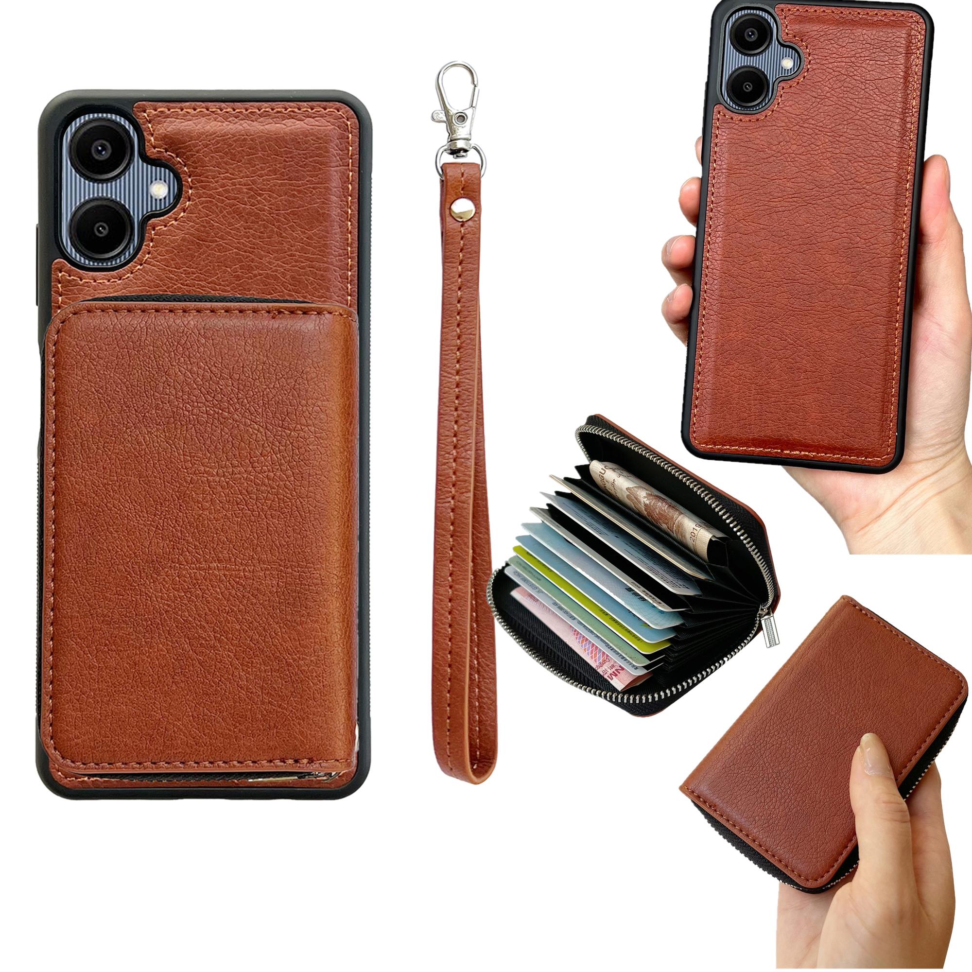 For Samsung Galaxy A06 4G Case Detachable Zipper Card Bag PU TPU Kickstand Phone Case with Strap Brown
For Samsung Galaxy A06 4G Case Detachable Zipper Card Bag PU TPU Kickstand Phone Case with Strap Brown