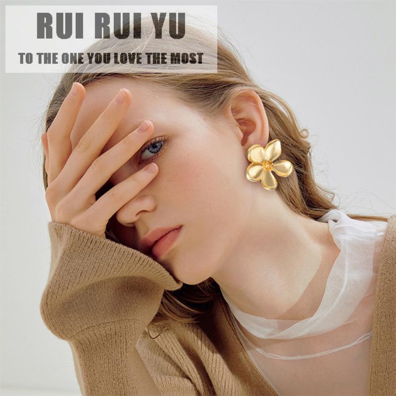 RUI RUI YU 1 Pairs Of Earrings Alloy Retro Style Simple Golden Metal Flower-shape Earrings
RUI RUI YU 1 Pairs Of Earrings Alloy Retro Style Simple Golden Metal Flower-shape Earrings