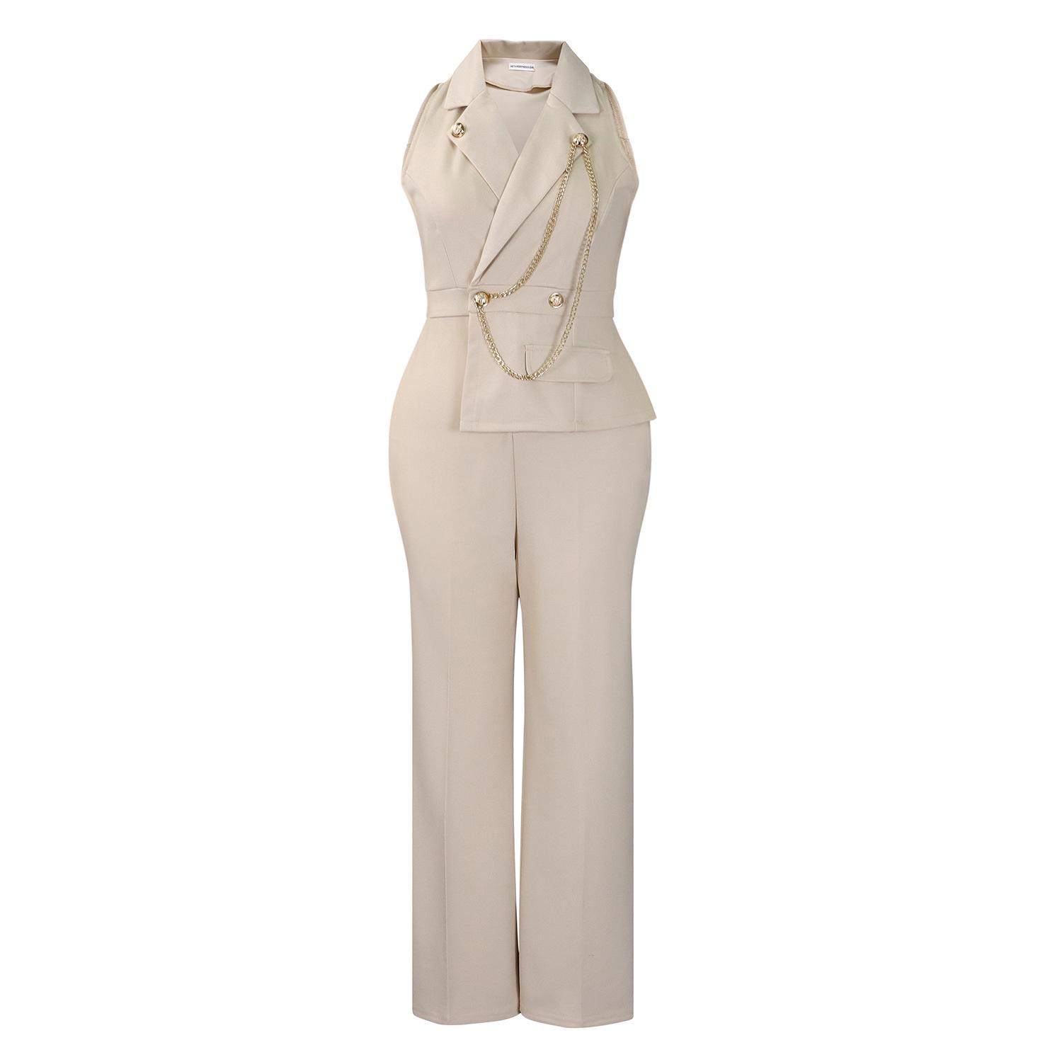 Suit Collar Sexy Fashion Chain Casual Wide-Leg Jumpsuit for Women 3XL абрикосовый
Suit Collar Sexy Fashion Chain Casual Wide-Leg Jumpsuit for Women 3XL абрикосовый