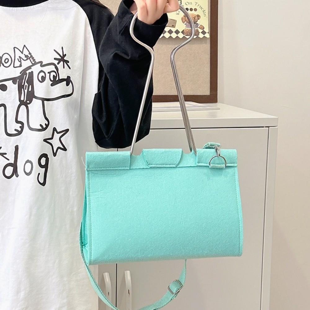 Large-Capacity Felt Binder Clip Crossbody Bag Quirky Unique Long Tail Clip Handbag Solid Color Fun Shape Funny Shoulder Bag зелёный
Large-Capacity Felt Binder Clip Crossbody Bag Quirky Unique Long Tail Clip Handbag Solid Color Fun Shape Funny Shoulder Bag зелёный
