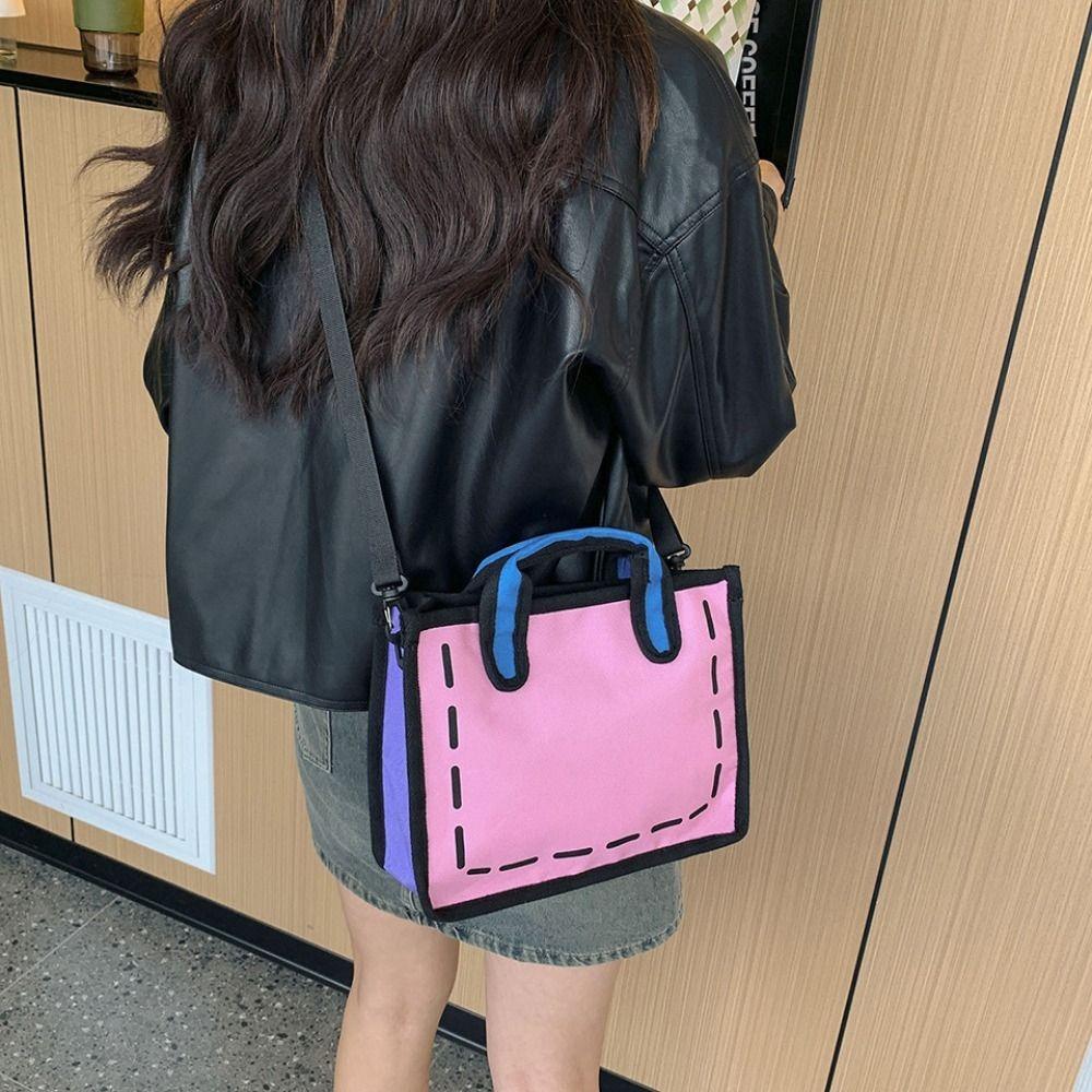 Canvas Comic Shoulder Bag Creative Graffiti Messenger Bag Casual 2D Printed Tote Bag School
Canvas Comic Shoulder Bag Creative Graffiti Messenger Bag Casual 2D Printed Tote Bag School
