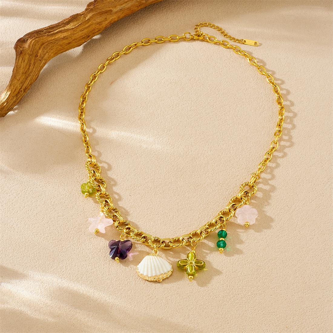 316L Stainless Steel Creative Multi-Color Flower Butterfly Star Shell Pendant Necklace Women Fresh Romantic Neck Chain
316L Stainless Steel Creative Multi-Color Flower Butterfly Star Shell Pendant Necklace Women Fresh Romantic Neck Chain