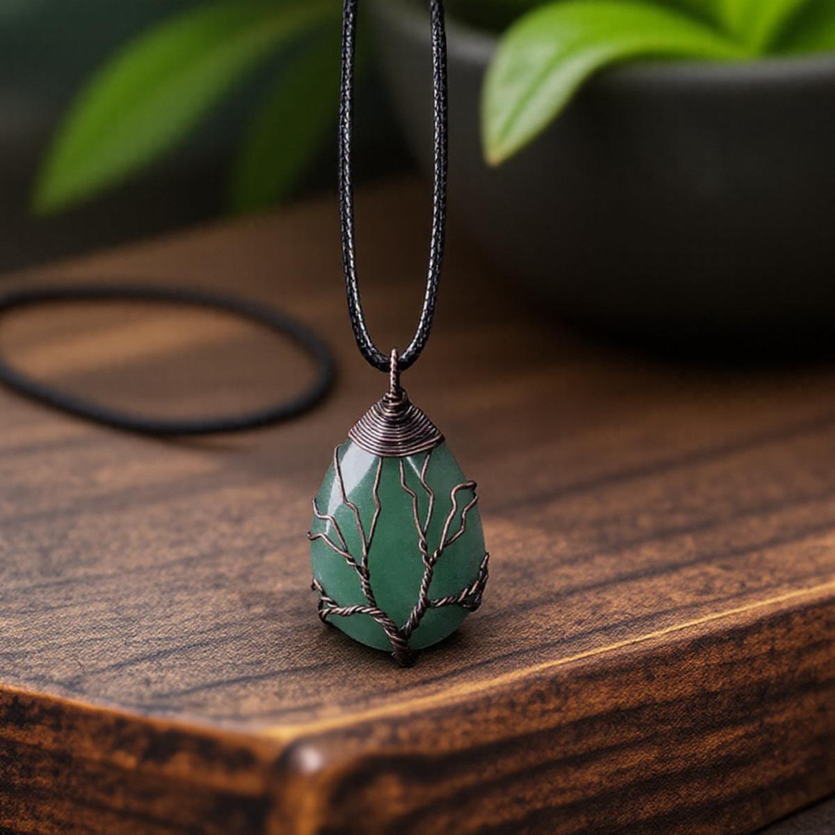 1PC Natural Stone Crystal Water Drop Pendant Necklace Life Tree Charm Jewelry for Women Fashion Gift зелений
1PC Natural Stone Crystal Water Drop Pendant Necklace Life Tree Charm Jewelry for Women Fashion Gift зелений