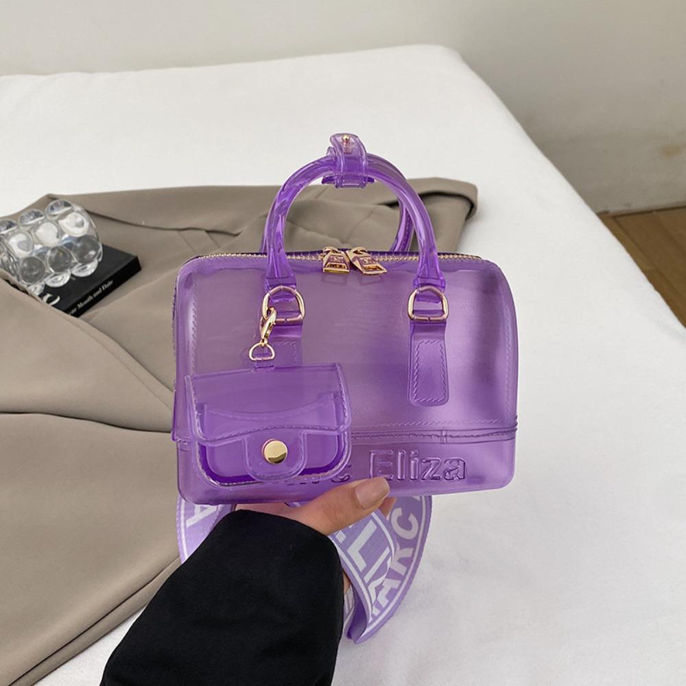 Shell-Shaped Transparent Jelly Bag Summer Color Elegant Shoulder Bag Double Handles with Mini Bag Pendant Crossbody Bag фиолетовый
Shell-Shaped Transparent Jelly Bag Summer Color Elegant Shoulder Bag Double Handles with Mini Bag Pendant Crossbody Bag фиолетовый