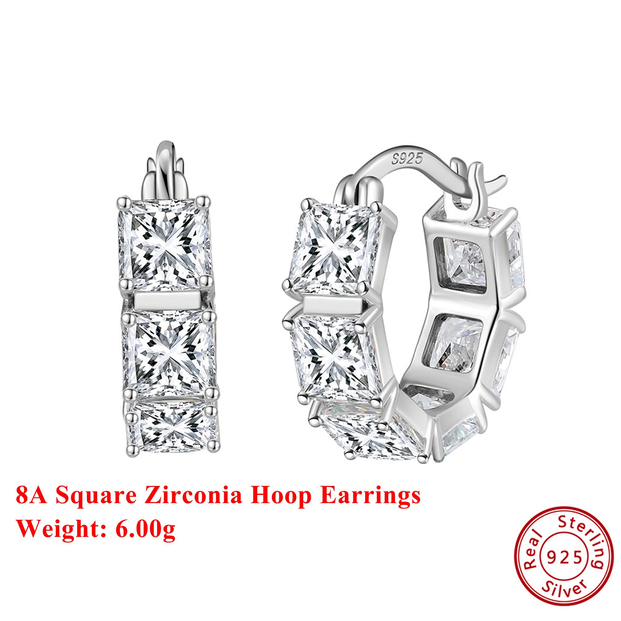 Effie Queen Genuine 925 Silver 8A Square Zirconia Hoop Earrings Luxury Jewelry for Women Wedding Party Ear Accessory Gift LZE15 срібний
Effie Queen Genuine 925 Silver 8A Square Zirconia Hoop Earrings Luxury Jewelry for Women Wedding Party Ear Accessory Gift LZE15 срібний