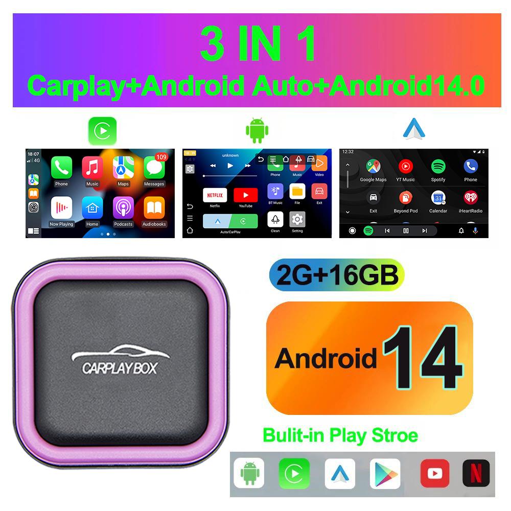 NEW Android 14 Smart CarPlay Ai Box Wireless CarPlay Android Auto Adapter For Netflix YouTube car intelligent systems 5GWiFi
NEW Android 14 Smart CarPlay Ai Box Wireless CarPlay Android Auto Adapter For Netflix YouTube car intelligent systems 5GWiFi