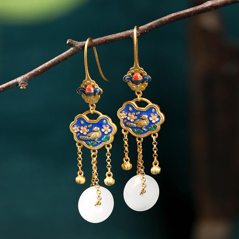 Cloisonné Enamel Gold-Plated Ruyi Tassel Earrings Recommended by Xiaohongshu Blogger 24K Gold Plated
Cloisonné Enamel Gold-Plated Ruyi Tassel Earrings Recommended by Xiaohongshu Blogger 24K Gold Plated