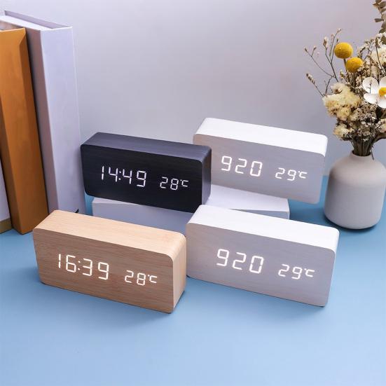 Wooden Alarm Clock with Large LED Screen Easy to Read Dimmable Snooze Digital Alarm Clock with Temperature Display білий
Wooden Alarm Clock with Large LED Screen Easy to Read Dimmable Snooze Digital Alarm Clock with Temperature Display білий