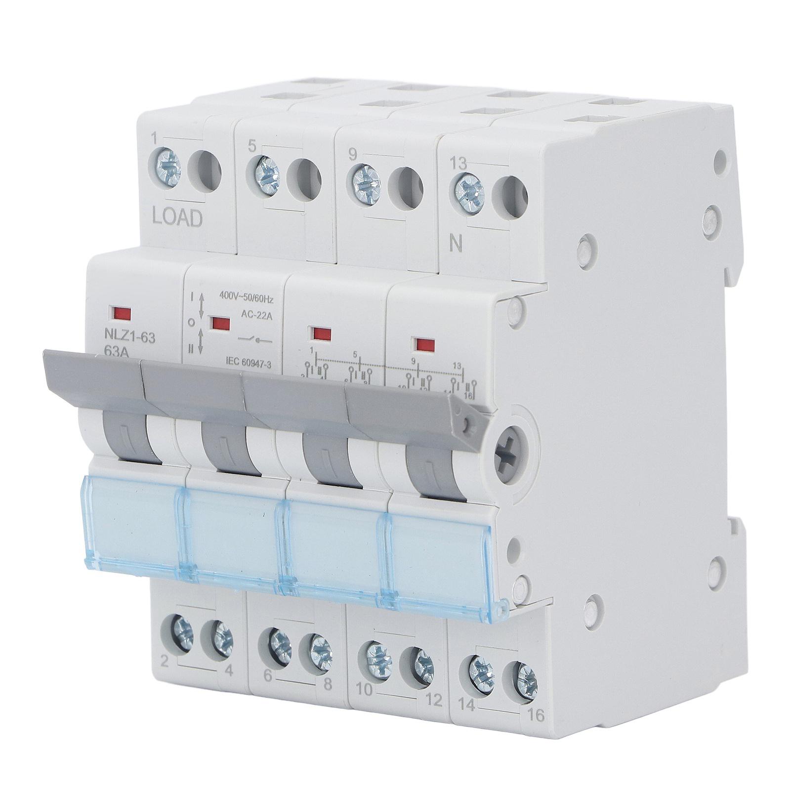 4P Dual Power Manual Transfer Switch DIN Rail Mount Single Side Interlock Circuit Breaker Isolating Switch 400VAC 63A
4P Dual Power Manual Transfer Switch DIN Rail Mount Single Side Interlock Circuit Breaker Isolating Switch 400VAC 63A