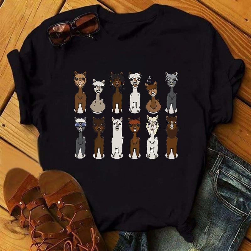 Забавное Животное Альпака Печатные Женские Топы O-Neck Harajuku Tees Женские футболки Топы Женская одежда Повседневная Летняя Короткая рукава
Забавное Животное Альпака Печатные Женские Топы O-Neck Harajuku Tees Женские футболки Топы Женская одежда Повседневная Летняя Короткая рукава