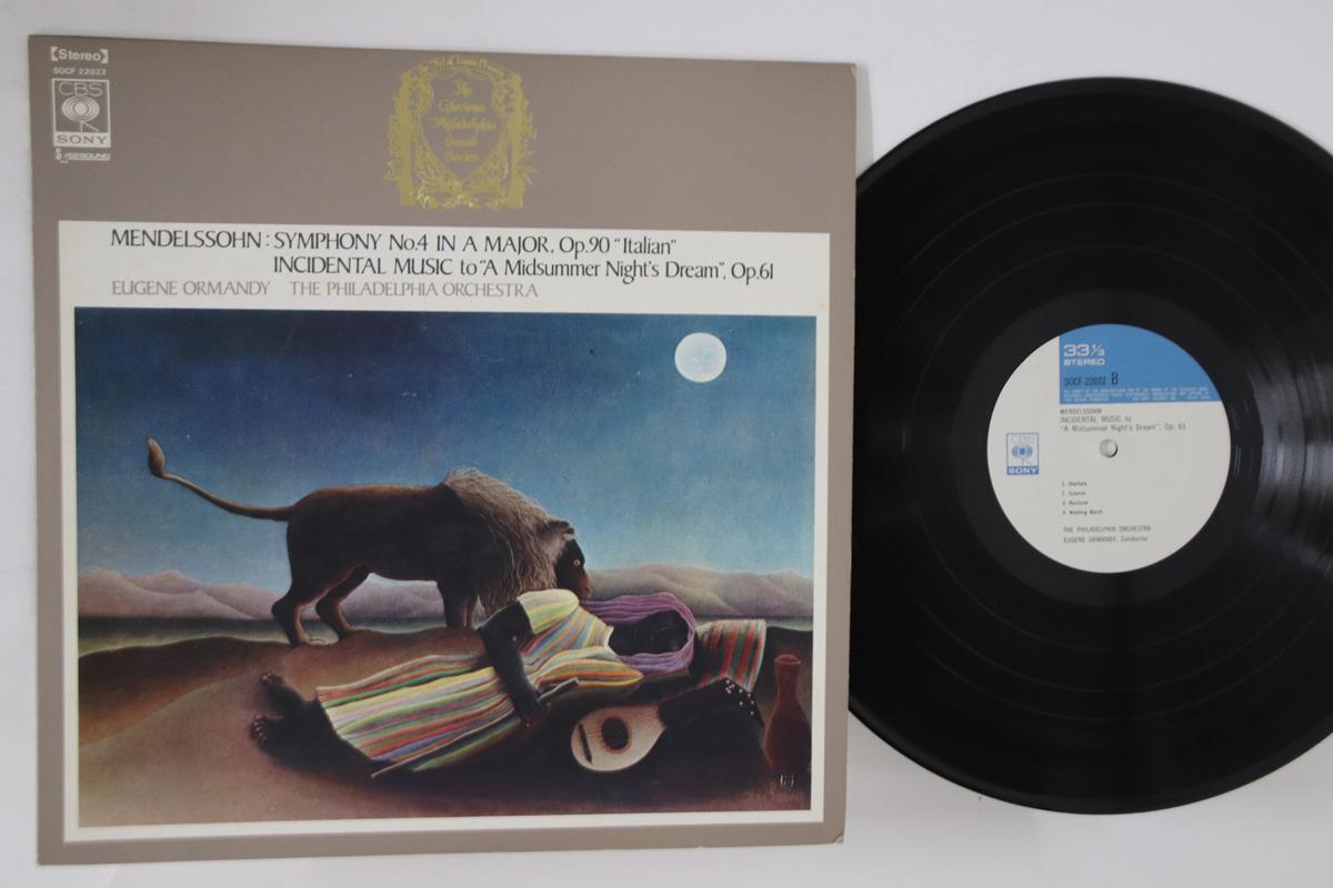 LP Record ORMANDY PHILADELPHIA ORCHESTRA - Mendelssohn Symphony No.4 SOCF22022 CBS SONY - Japan Classical Used
LP Record ORMANDY PHILADELPHIA ORCHESTRA - Mendelssohn Symphony No.4 SOCF22022 CBS SONY - Japan Classical Used