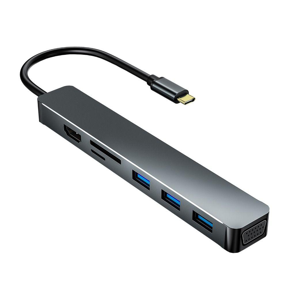 Адаптер OTG 7-в-1 Передача данных HDMI VGA Разветвитель USB 3.0 Док-станция Type-C 3.1 USB C HUB
Адаптер OTG 7-в-1 Передача данных HDMI VGA Разветвитель USB 3.0 Док-станция Type-C 3.1 USB C HUB