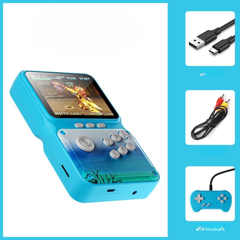 2,8-дюймовая красочная двойная игровая консоль в стиле ретро, 500-в-1, ностальгическая видеоигра, может быть подключена к телевизору, многоязычная перезаряжаемая литиевая батарея 8.1*12.6*2.2cm,doubles светло-синий