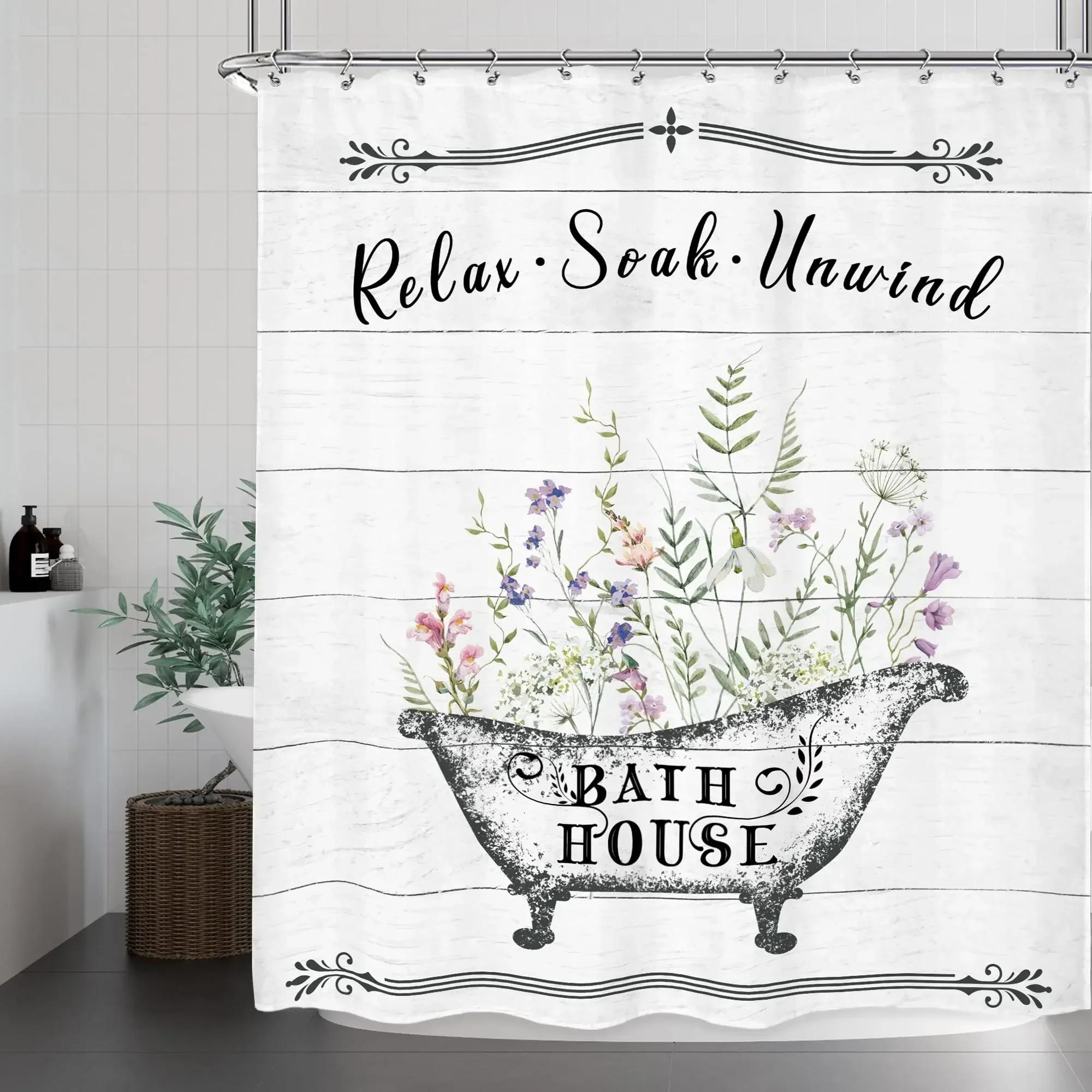 Vintage Floral Bathroom Shower Curtain Leaf Lavender Bathroom Potting Waterproof Polyester Bathroom Decoration Curtain Shower W60H190(CM)-1 Pcs
Vintage Floral Bathroom Shower Curtain Leaf Lavender Bathroom Potting Waterproof Polyester Bathroom Decoration Curtain Shower W60H190(CM)-1 Pcs