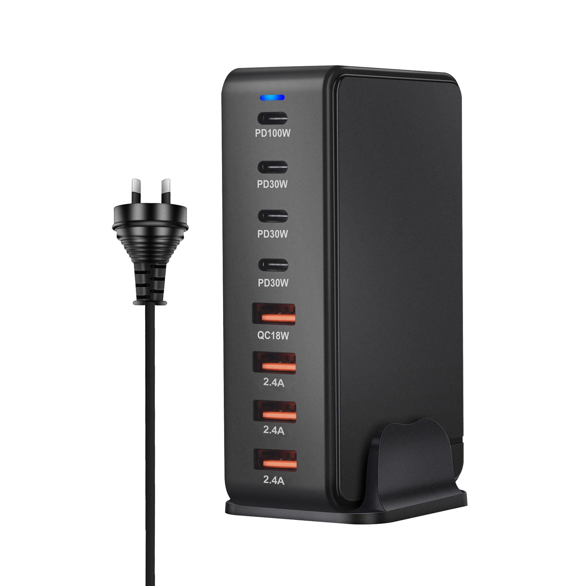 268W Gallium Nitride 8-Port 240W PD Desktop Charger.
268W Gallium Nitride 8-Port 240W PD Desktop Charger.