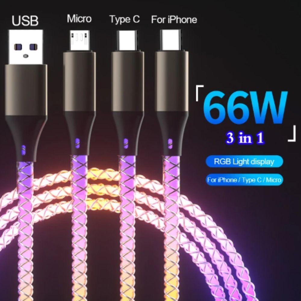 6A 66W Fast Charging Cable Type C Mobile Phone Data Cord RGB Lights Charge Cable Phone Charging usb to ios
6A 66W Fast Charging Cable Type C Mobile Phone Data Cord RGB Lights Charge Cable Phone Charging usb to ios