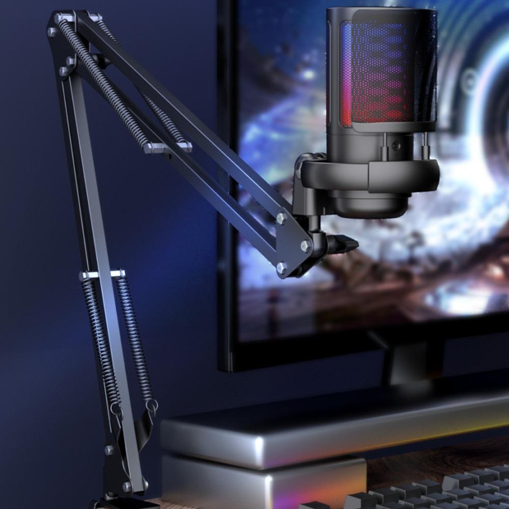 USB-микрофон RGB с подставкой для подставки для игр / прямых трансляций / записи / компьютера / мобильного телефона
USB-микрофон RGB с подставкой для подставки для игр / прямых трансляций / записи / компьютера / мобильного телефона