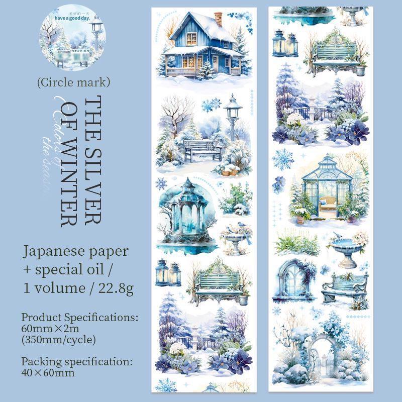 1 рулон Vintage Four Seasons Theme Washi Tape Four Seasons Scenery Fairy House Handbook Scrapbook DIY Decoration Winter silver outfit
1 рулон Vintage Four Seasons Theme Washi Tape Four Seasons Scenery Fairy House Handbook Scrapbook DIY Decoration Winter silver outfit