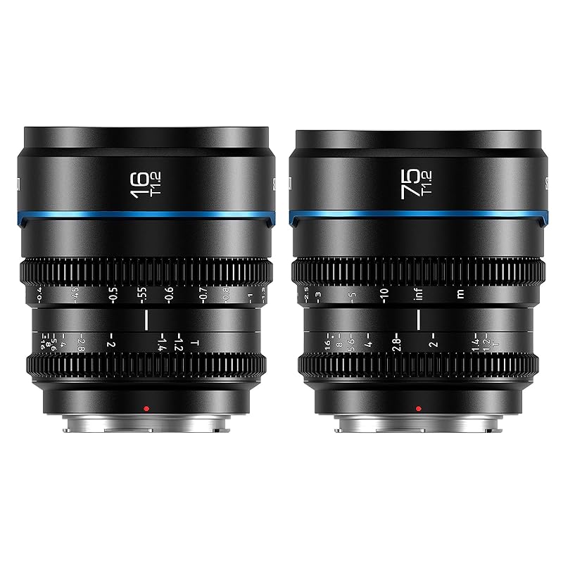 SIRUI Night Walker T1.2 S35 cine lens set 16mm, 75mm Large diameter manual focus lens (MS-2SMB, M mount, black)
SIRUI Night Walker T1.2 S35 cine lens set 16mm, 75mm Large diameter manual focus lens (MS-2SMB, M mount, black)