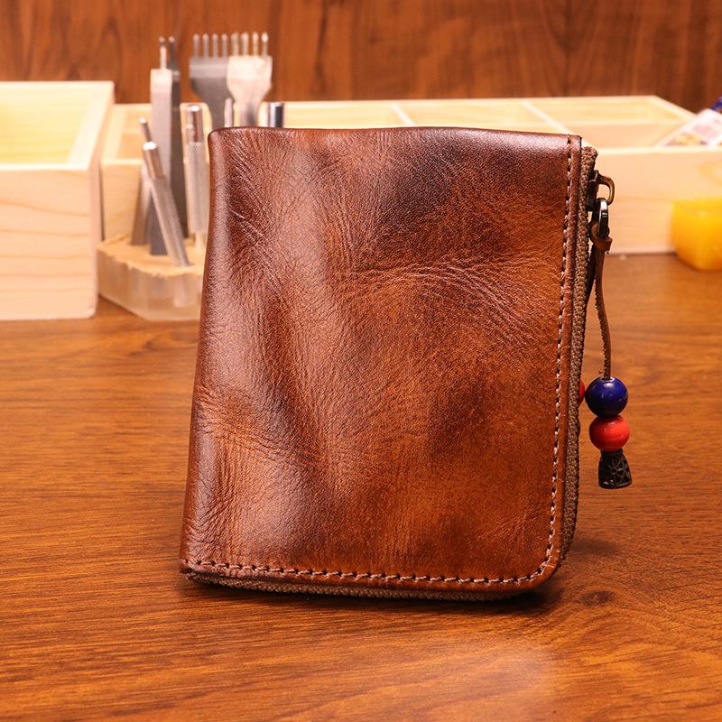 Head Layer Cowhide Wallet for Men, Vintage Vintage Vintage Tanned Leather Wallet for Women, Minimalist Japanese Zipper Wallet світло-коричневого кольору
Head Layer Cowhide Wallet for Men, Vintage Vintage Vintage Tanned Leather Wallet for Women, Minimalist Japanese Zipper Wallet світло-коричневого кольору