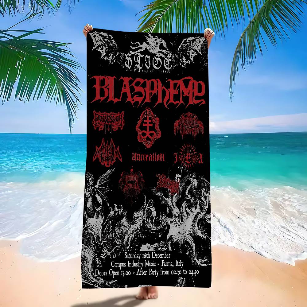 Blasphemys Death Metal Band Microfiber Blanket Quick Drying Beach Towels Oversized Printing Super Absorbent Pool Towel Blanket W30*H60(CM)
Blasphemys Death Metal Band Microfiber Blanket Quick Drying Beach Towels Oversized Printing Super Absorbent Pool Towel Blanket W30*H60(CM)