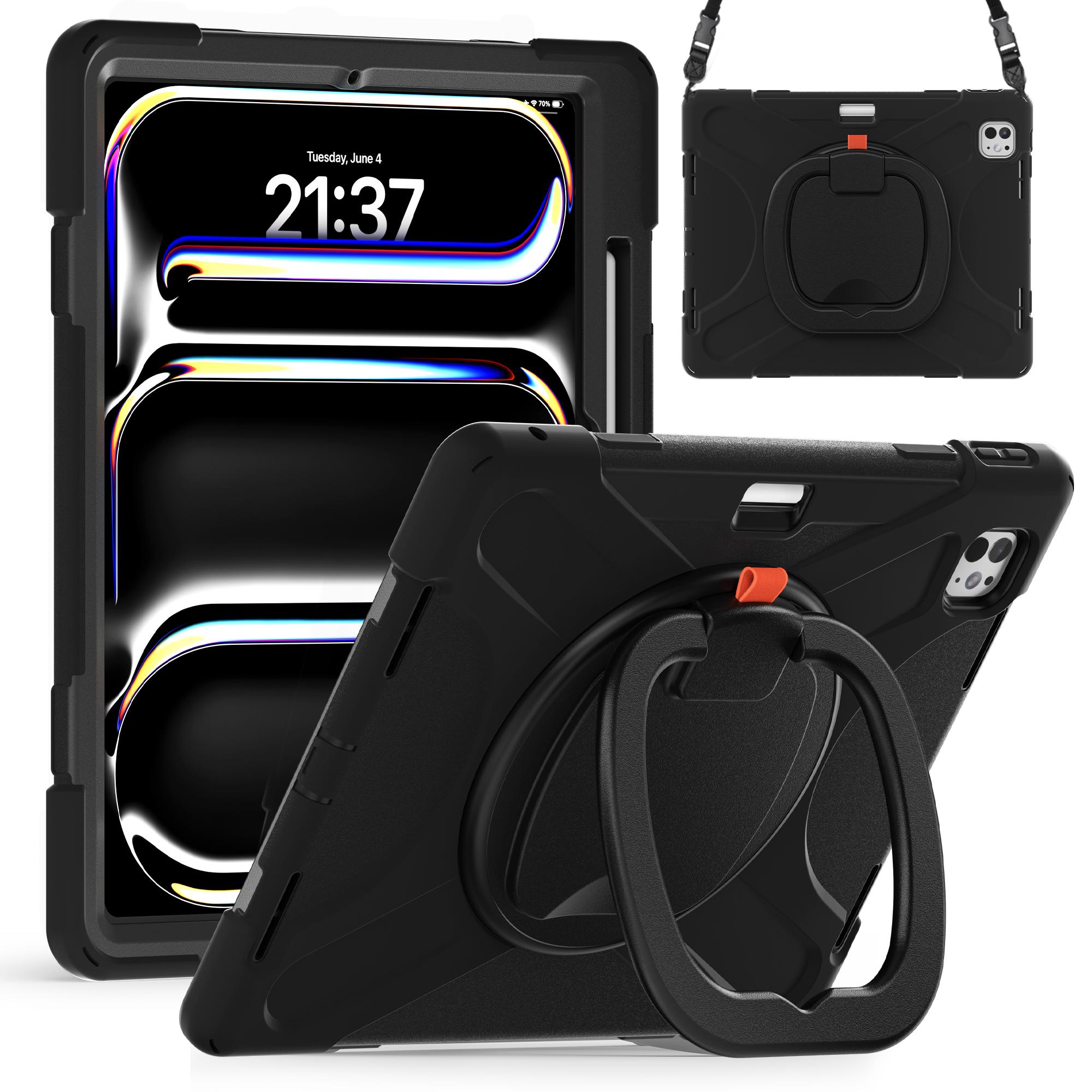 For iPad Pro 13 (2024) Case with Shoulder Strap TPU+PC+Silicone Kickstand Tablet Cover A
For iPad Pro 13 (2024) Case with Shoulder Strap TPU+PC+Silicone Kickstand Tablet Cover A
