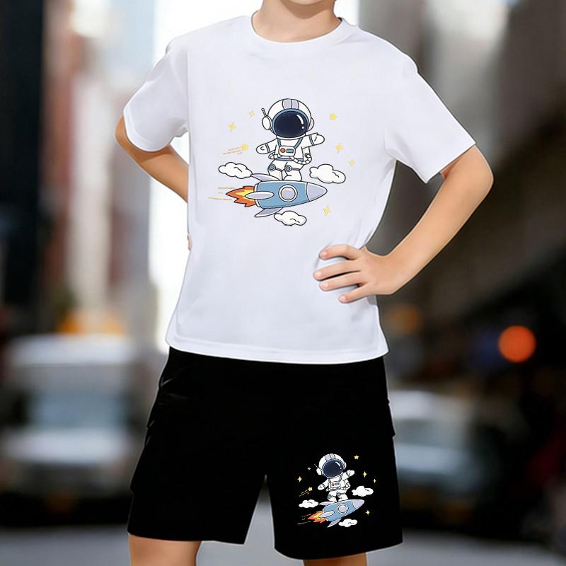 Boys 2 Piece Cartoon Astronaut Printed outfit, Short Sleeve T-Shirt and Shorts Set for Kids Age 5-14,White, Black Sporty Casual Summer Clothes 13-14 Years
Boys 2 Piece Cartoon Astronaut Printed outfit, Short Sleeve T-Shirt and Shorts Set for Kids Age 5-14,White, Black Sporty Casual Summer Clothes 13-14 Years