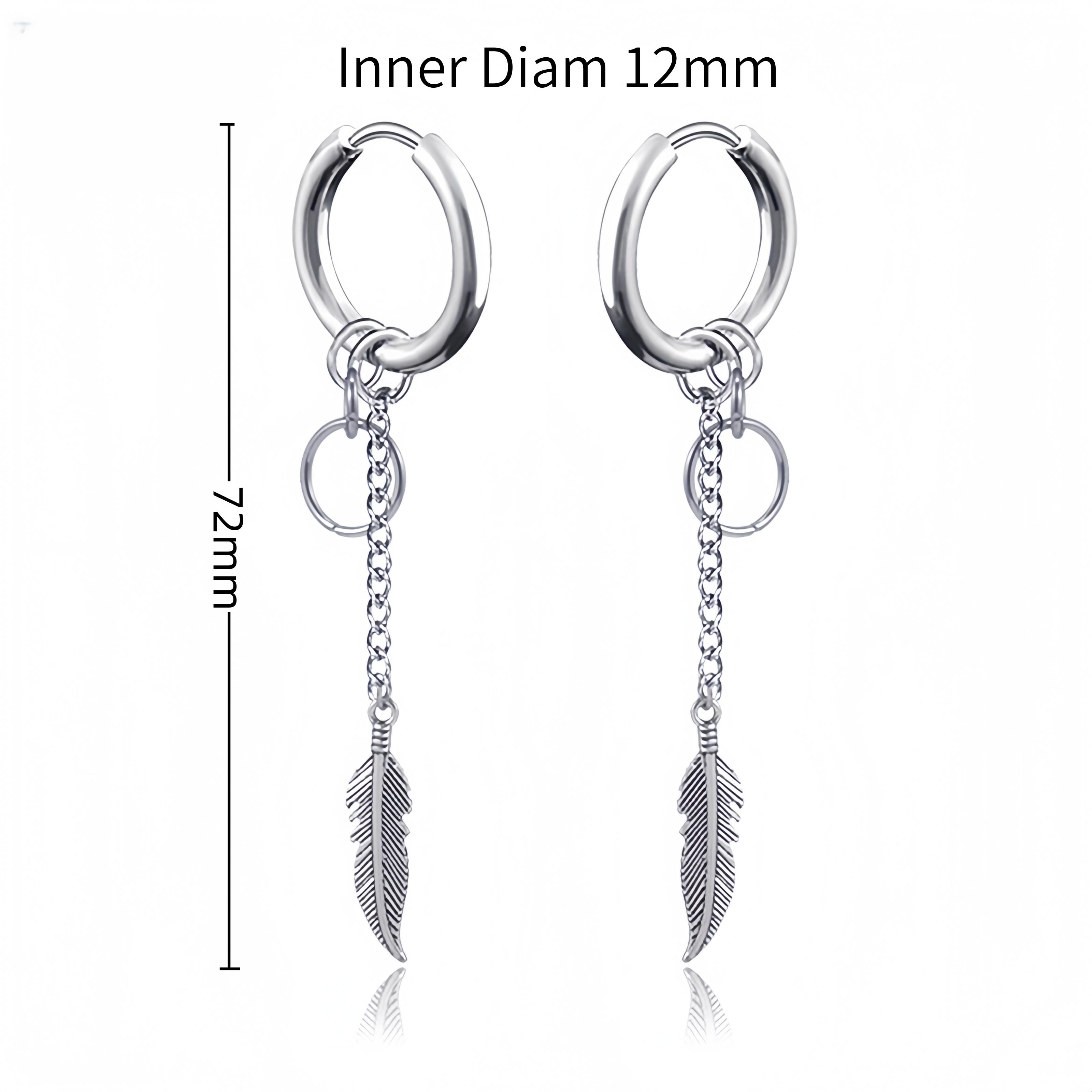 1 Pair Leaves Feather Long Chain Punk Stainless Steel Round Small Hoop Earrings for Man Woman Teens Gift Jewelry Y2k Accessories
1 Pair Leaves Feather Long Chain Punk Stainless Steel Round Small Hoop Earrings for Man Woman Teens Gift Jewelry Y2k Accessories
