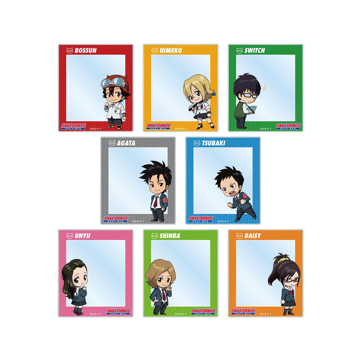Акриловые карточки с персонажами аниме-шоу «Торговая чиби» в коробке из 8 штук «SKET DANCE» 
Акриловые карточки с персонажами аниме-шоу «Торговая чиби» в коробке из 8 штук «SKET DANCE»