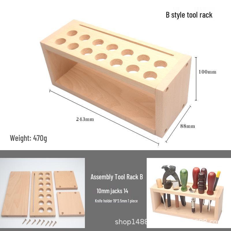 Beechwood Multi-Hole Tool Rack & Storage Box for Leather Sewing Tools
Beechwood Multi-Hole Tool Rack & Storage Box for Leather Sewing Tools