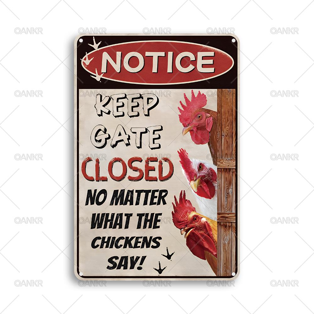 Vintage Metal Tin Sign Ideal Gift Notice Keep Gate Closed Chickens Say Metal Signs for Farm Bar Garden Home Wall Decor Plaque 20x30cm(7.8x11.8inch)
Vintage Metal Tin Sign Ideal Gift Notice Keep Gate Closed Chickens Say Metal Signs for Farm Bar Garden Home Wall Decor Plaque 20x30cm(7.8x11.8inch)