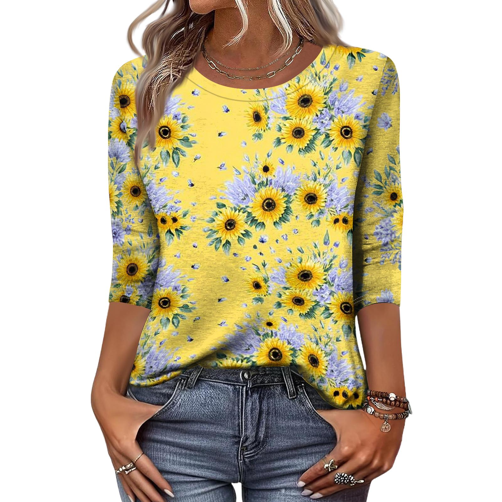 Women s Fashion Casual Round Neck 3/4 Sleeve Loose Printed T-Shirt Ladies Top XL жовтий
Women s Fashion Casual Round Neck 3/4 Sleeve Loose Printed T-Shirt Ladies Top XL жовтий