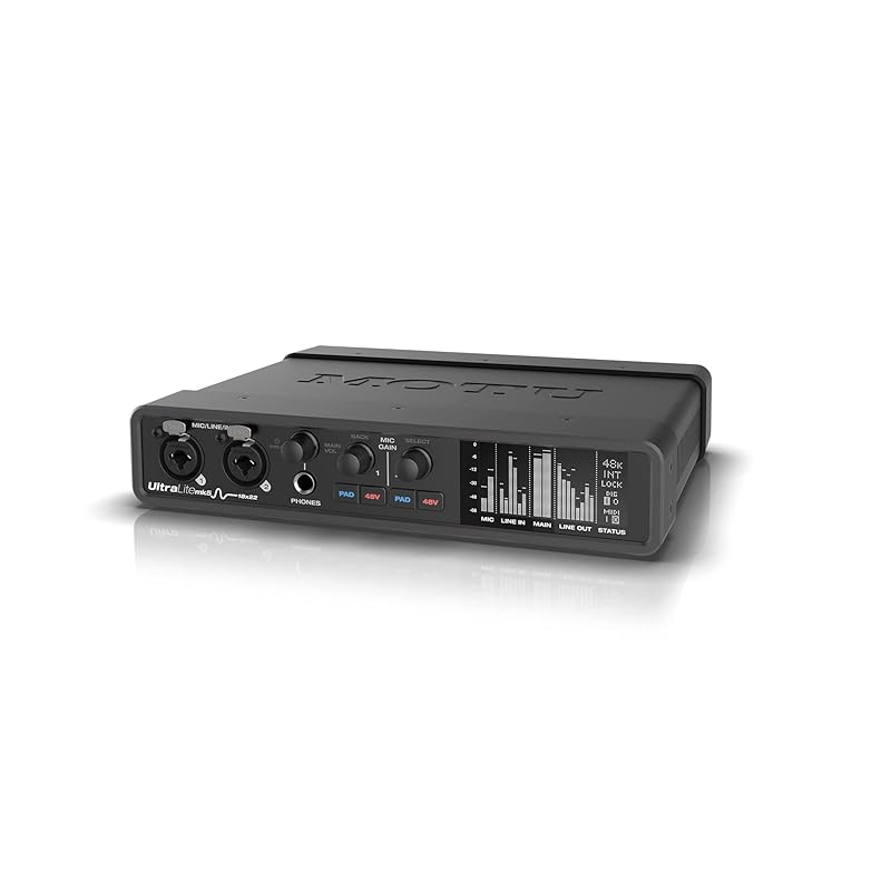 MOTU UltraLite mk5 18 дюймів 22 виходу аудіоінтерфейс USB-C Цифровий мікшер і AD/DA конвертер USB-DAC Обладнання для трансляції ігор Сумісність з
MOTU UltraLite mk5 18 дюймів 22 виходу аудіоінтерфейс USB-C Цифровий мікшер і AD/DA конвертер USB-DAC Обладнання для трансляції ігор Сумісність з
