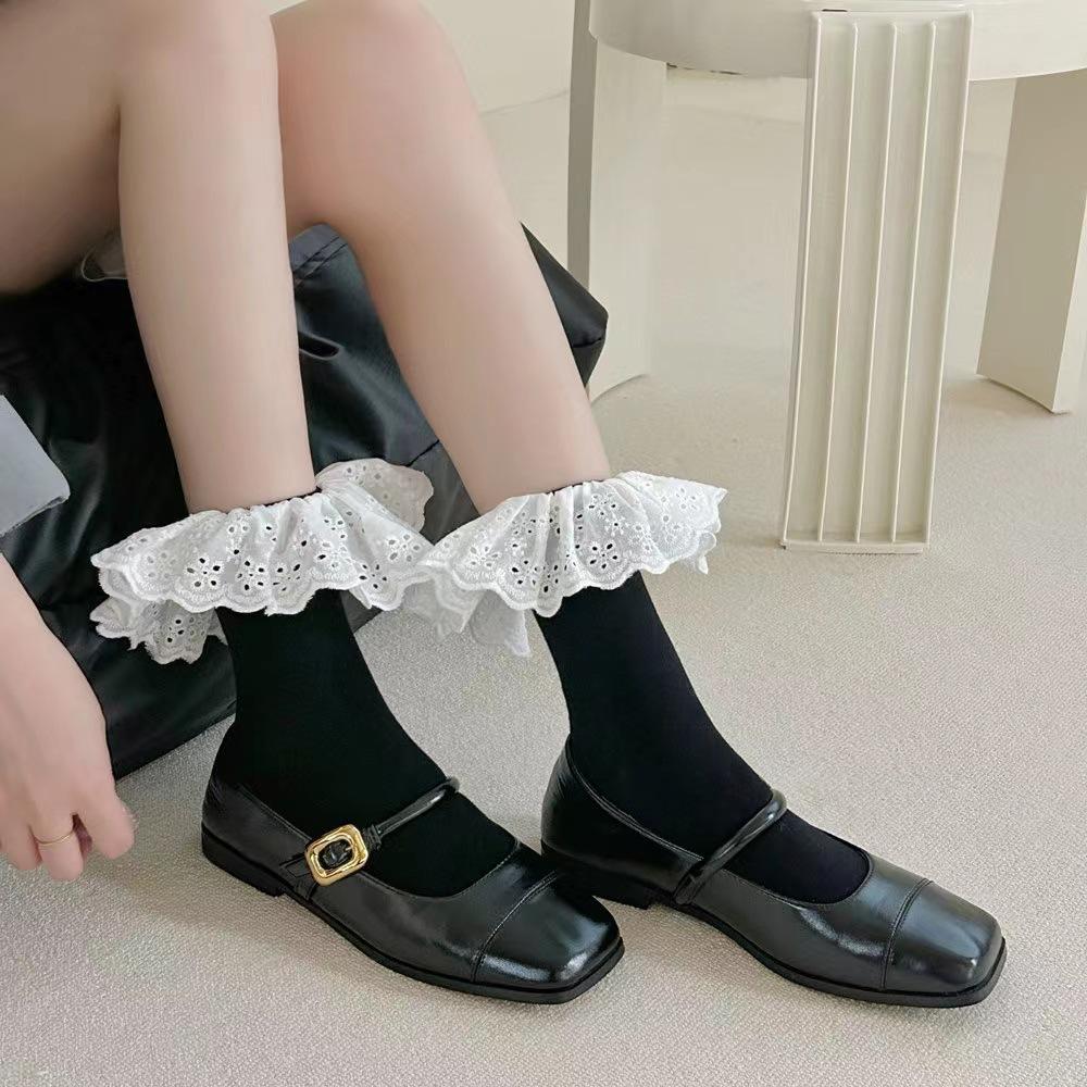 Autumn Women s Mid-calf Socks, Polyester-cotton Solid Color Trendy Lace Sweet, Light and Breathable 1 pair чорний
Autumn Women s Mid-calf Socks, Polyester-cotton Solid Color Trendy Lace Sweet, Light and Breathable 1 pair чорний