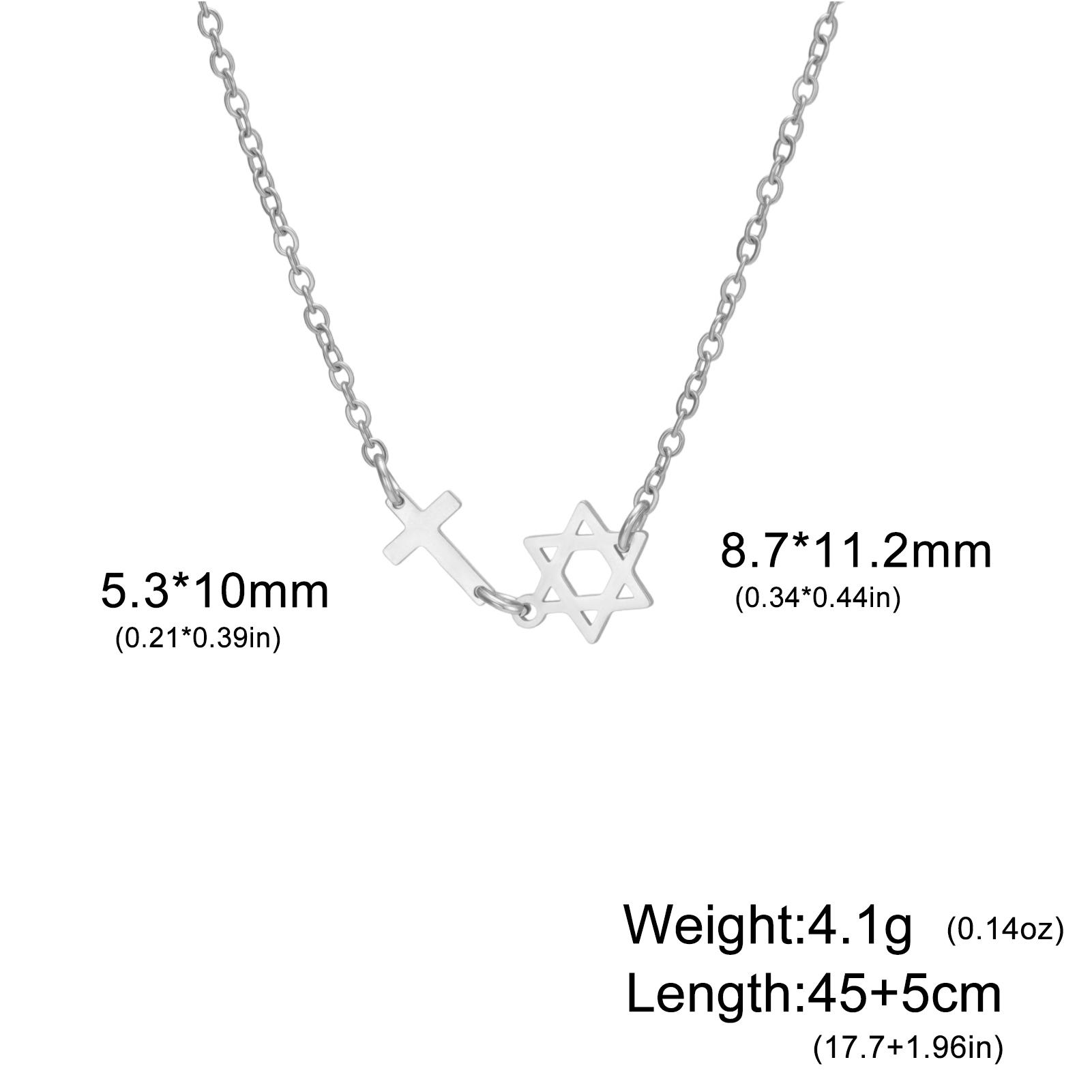 Teamer Star Of David Cross Pendant Necklaces For Women Stainless Steel Gold Color Choker Jewelry Birthday Gift Wholesale 2026 45-50cm
Teamer Star Of David Cross Pendant Necklaces For Women Stainless Steel Gold Color Choker Jewelry Birthday Gift Wholesale 2026 45-50cm
