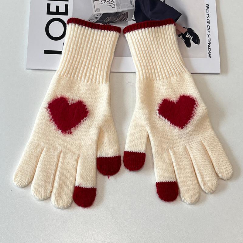 Korean Style Women’s Winter Knitted Fingerless Gloves - Christmas Red Heart Design
Korean Style Women’s Winter Knitted Fingerless Gloves - Christmas Red Heart Design