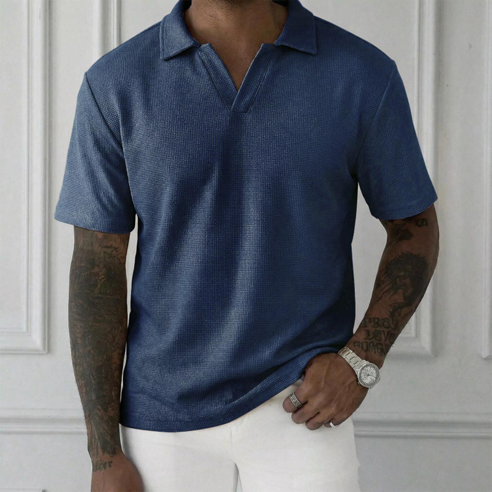 Men’s Short Sleeve Knit Polo Shirt with V Neck and Classic Collar for Casual and Everyday Wear S тёмно-синий
Men’s Short Sleeve Knit Polo Shirt with V Neck and Classic Collar for Casual and Everyday Wear S тёмно-синий