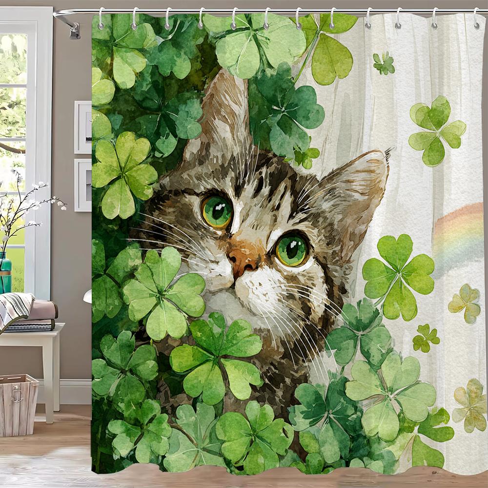 1Pc Cartoon Cute Lucky Grass Cat Shower Curtain, Bathroom Decorative Shower Curtain, Printed Polyester Home Curtain With Hooks W60H190(CM)-1 Pcs
1Pc Cartoon Cute Lucky Grass Cat Shower Curtain, Bathroom Decorative Shower Curtain, Printed Polyester Home Curtain With Hooks W60H190(CM)-1 Pcs