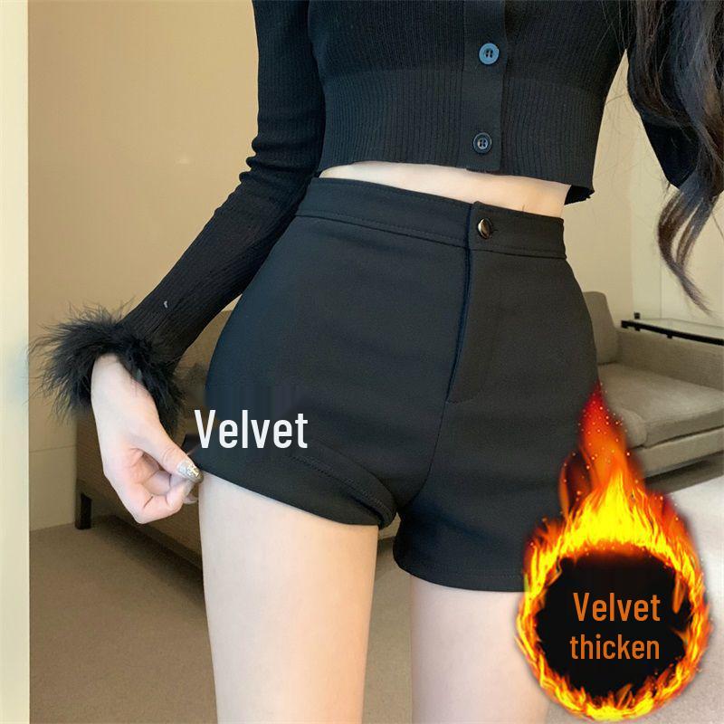 Women s Black Fleece-Lined High-Waisted Slim Fit A-Line Casual Shorts for Autumn/Winter Small
Women s Black Fleece-Lined High-Waisted Slim Fit A-Line Casual Shorts for Autumn/Winter Small