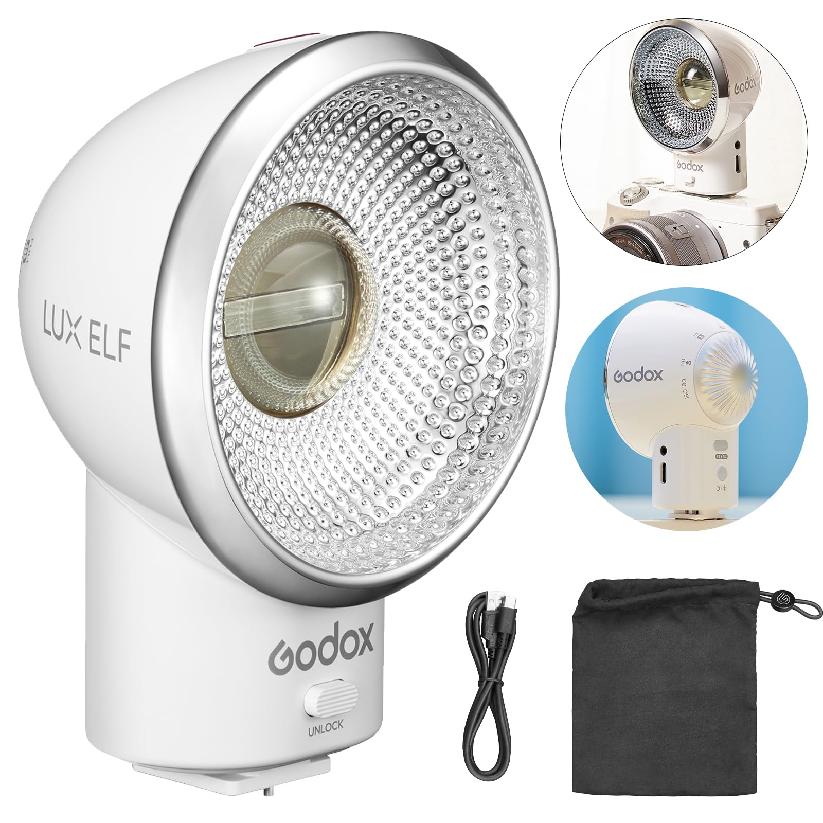 GODOX Lux Elf Retro Camera Flash Strobe GN6 6000K Return Time Speedlight Compatible with Sony Canon Nikon Fuji Olympus Clip-on 3.6s
GODOX Lux Elf Retro Camera Flash Strobe GN6 6000K Return Time Speedlight Compatible with Sony Canon Nikon Fuji Olympus Clip-on 3.6s