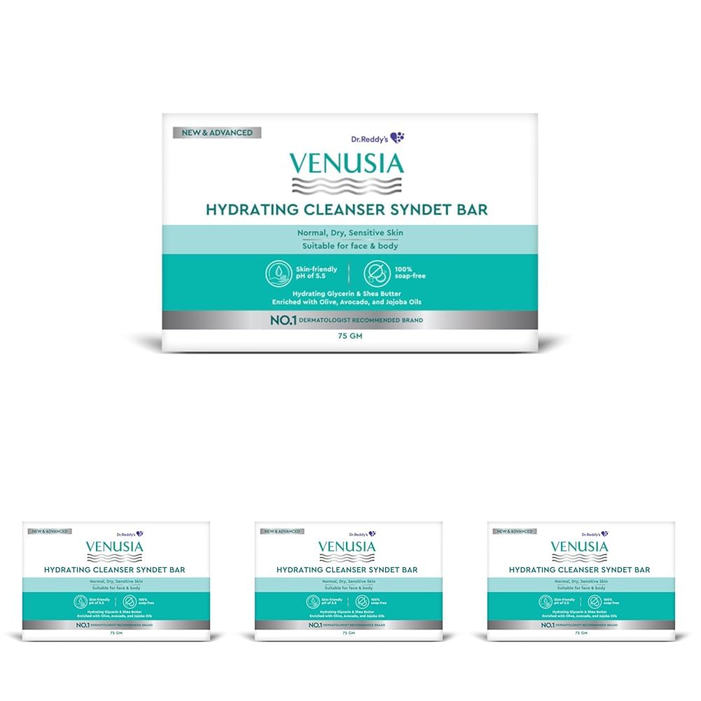 Dr. Reddy s Venusia Hydrating Cleanser Bar 75g Pack of 4 | Soap-Free Gentle Cleansing with Shea, Olive & Avocado Oils
Dr. Reddy s Venusia Hydrating Cleanser Bar 75g Pack of 4 | Soap-Free Gentle Cleansing with Shea, Olive & Avocado Oils