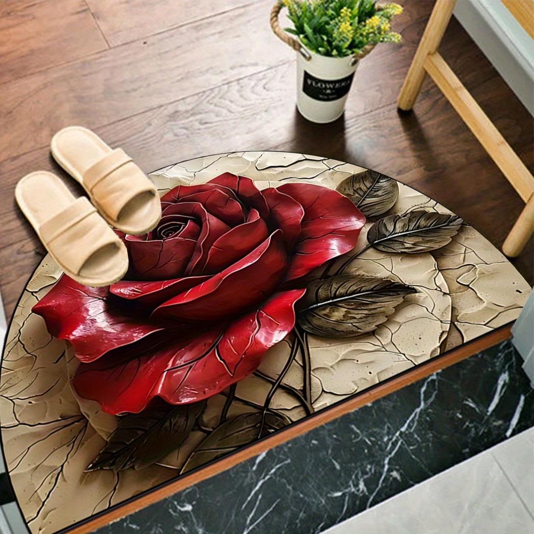 Romantic Rose Semi-Circular Carpet Soft Non-Slip Decorative Mat 2D Print Aesthetic Rug for Front Door Porch Party Decor 40X60CM
Romantic Rose Semi-Circular Carpet Soft Non-Slip Decorative Mat 2D Print Aesthetic Rug for Front Door Porch Party Decor 40X60CM