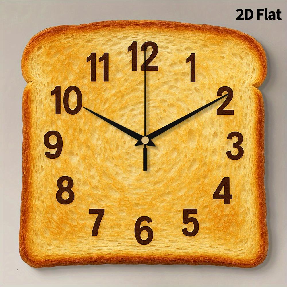 1PC 2D Flat Toast Clock with Ultra-quiet Quartz Movement Design for No Ticking
1PC 2D Flat Toast Clock with Ultra-quiet Quartz Movement Design for No Ticking