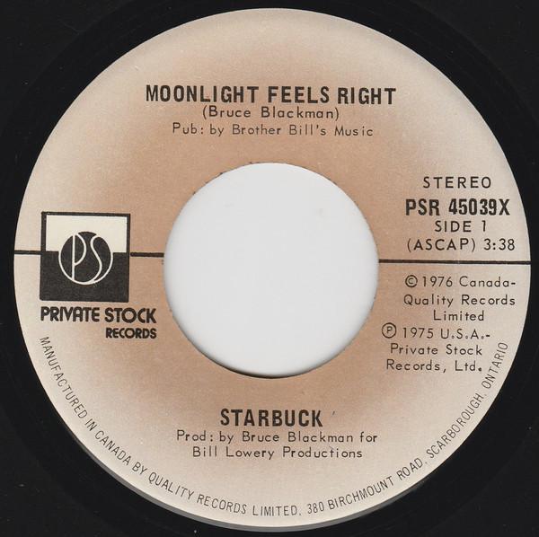 7inch Record STARBUCK Moonlight Feels Right PSR45039X Private Stock 1976 Canada Rock Used
7inch Record STARBUCK Moonlight Feels Right PSR45039X Private Stock 1976 Canada Rock Used