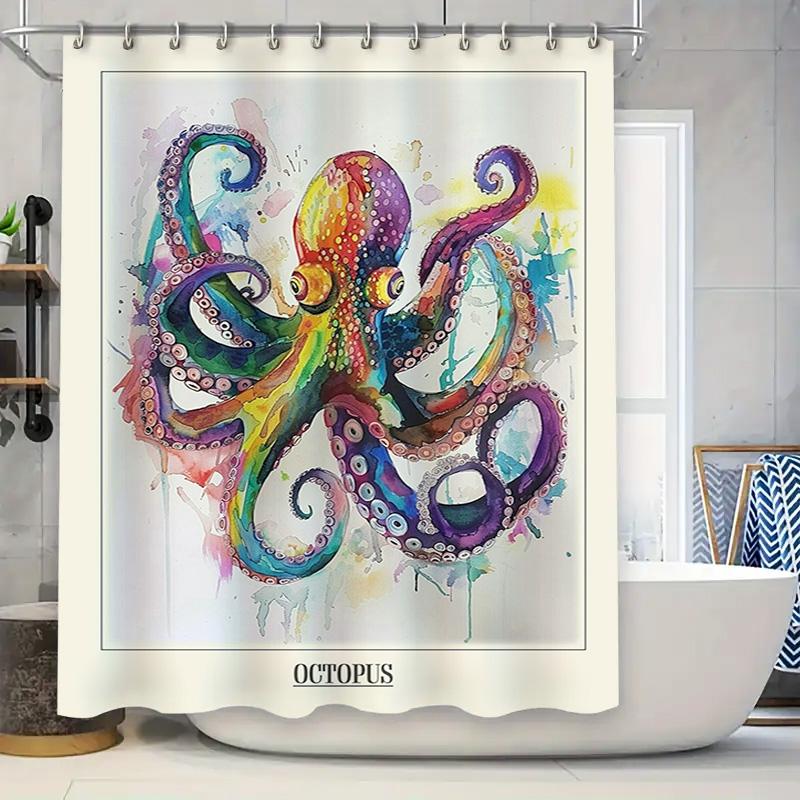 Watercolor Octopus Shower Curtain Bathroom Decor For Kids Room Home Decoration Multicolor Design Extra Long 180X240Cm Waterproof W60H190(CM)-1 Pcs
Watercolor Octopus Shower Curtain Bathroom Decor For Kids Room Home Decoration Multicolor Design Extra Long 180X240Cm Waterproof W60H190(CM)-1 Pcs