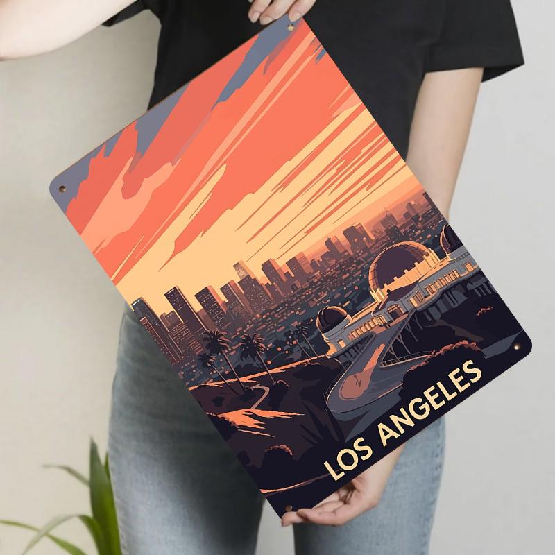 Los Angeles Skyline Metal Wall Art Vintage Retro Style Cityscape Decor for Home Office Living Room 20x30cm(7.8x11.8inch)
Los Angeles Skyline Metal Wall Art Vintage Retro Style Cityscape Decor for Home Office Living Room 20x30cm(7.8x11.8inch)
