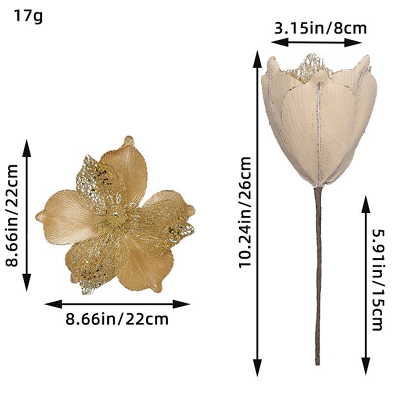 6 pcs New arrival Christmas poinsettia flowers for decor, home decor artificial flowers, christmas tree decor covers flower, New year s tree decor 6pcs-gold
6 pcs New arrival Christmas poinsettia flowers for decor, home decor artificial flowers, christmas tree decor covers flower, New year s tree decor 6pcs-gold
