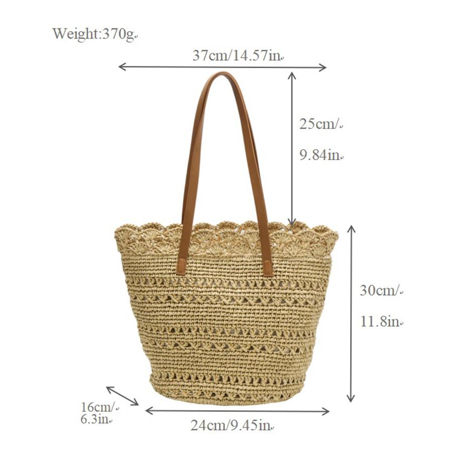 Casual Hobos Large Capacity Straw Women Shoulder Bags Designer Paper Weave Handbags Simple Hollow Out Summer Beach Big Tote Bag
Casual Hobos Large Capacity Straw Women Shoulder Bags Designer Paper Weave Handbags Simple Hollow Out Summer Beach Big Tote Bag
