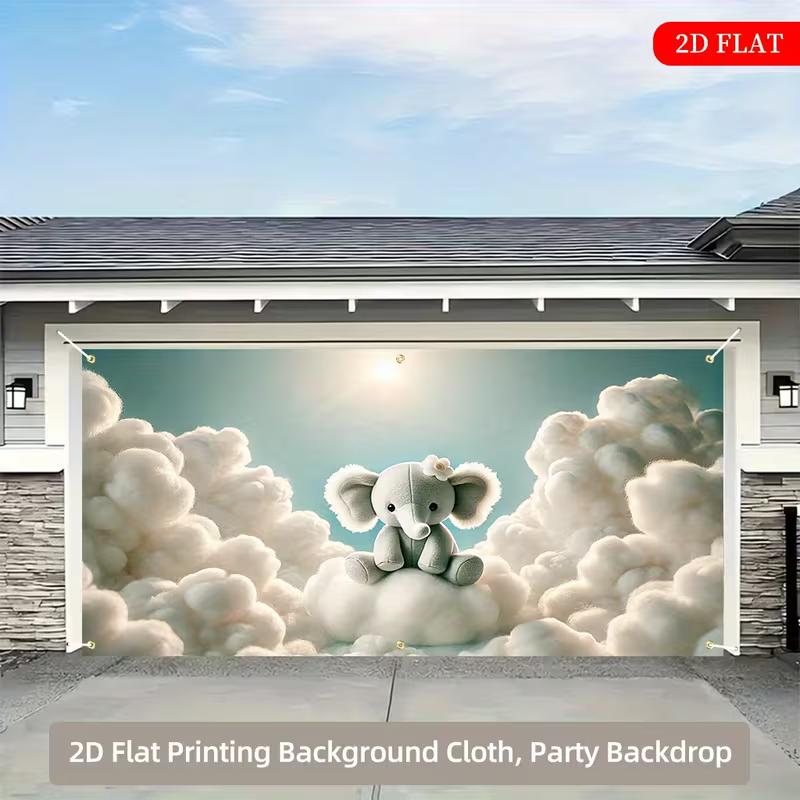 2D Neutral Baby Shower Garage Backdrop, Cute Elephant on Fluffy Cloud Background Cloth for Party 47.2x31.5inch/120*80cm
2D Neutral Baby Shower Garage Backdrop, Cute Elephant on Fluffy Cloud Background Cloth for Party 47.2x31.5inch/120*80cm