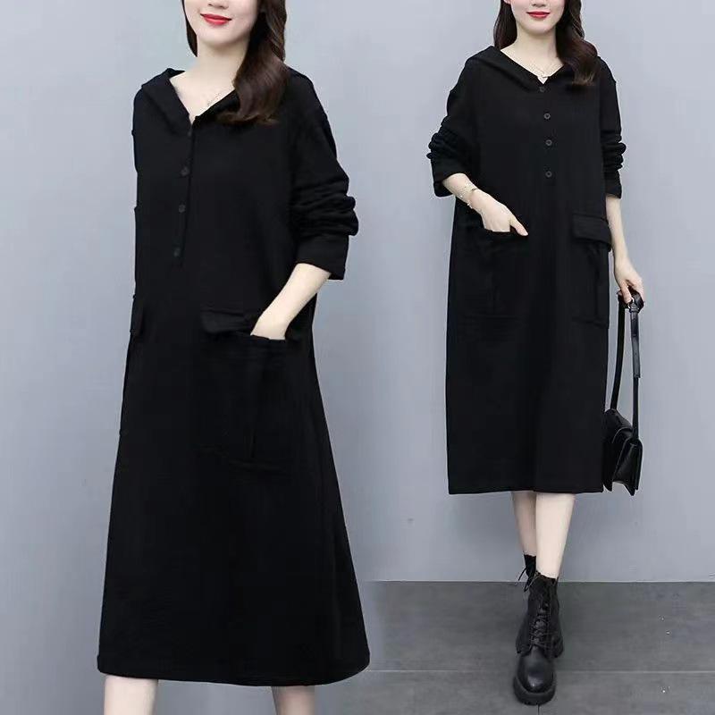 Plus Size A-Line Hooded Dress with Pockets & Buttons, Long Sleeve, Mid-Length for Spring/Autumn XL
Plus Size A-Line Hooded Dress with Pockets & Buttons, Long Sleeve, Mid-Length for Spring/Autumn XL